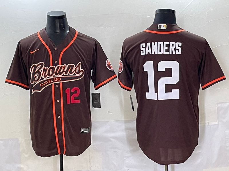 Men 2025 Cleveland Browns #12 Sanders Brown Joint Name Nike Limited NFL Jersey style 4->cleveland browns->NFL Jersey